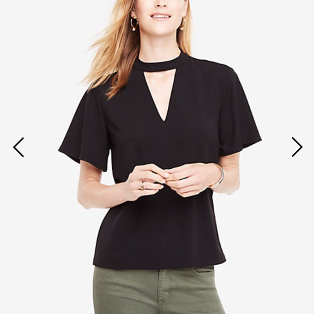 Black Choker Neck Top